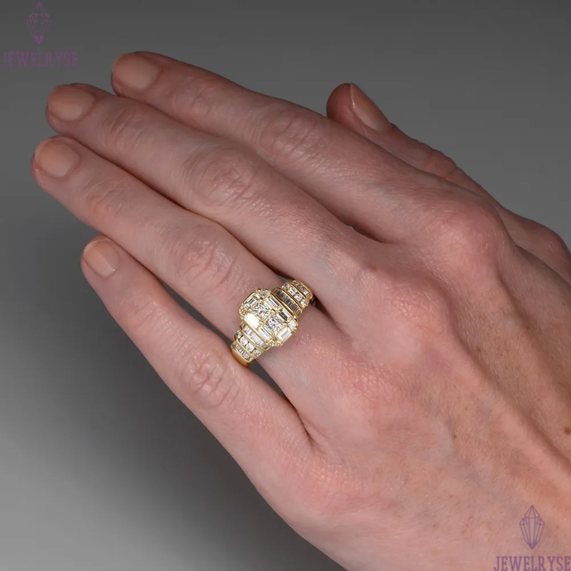 Wedding Rings Luxury Jewelry 925 Sterling Silver T Princess Cut White Topaz CZ Diamond Gemstones Party Eternity Women Engagement Band Ring Gift