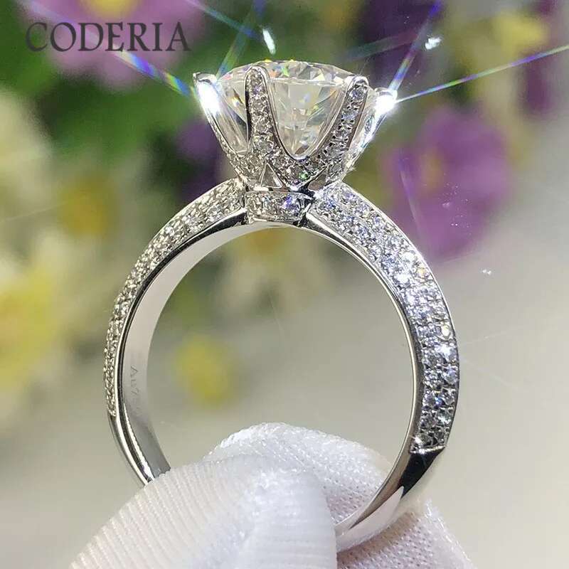 2 CT Diamond Engagement Ring Sterling Silver Certified D Color Moissanite Diamond Weddig Eternit Rings for Women Fine Jewelry