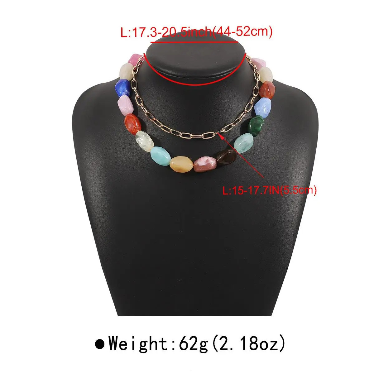 Summer dopamine resin bead necklace sense niche color handmade stacked necklace 250428