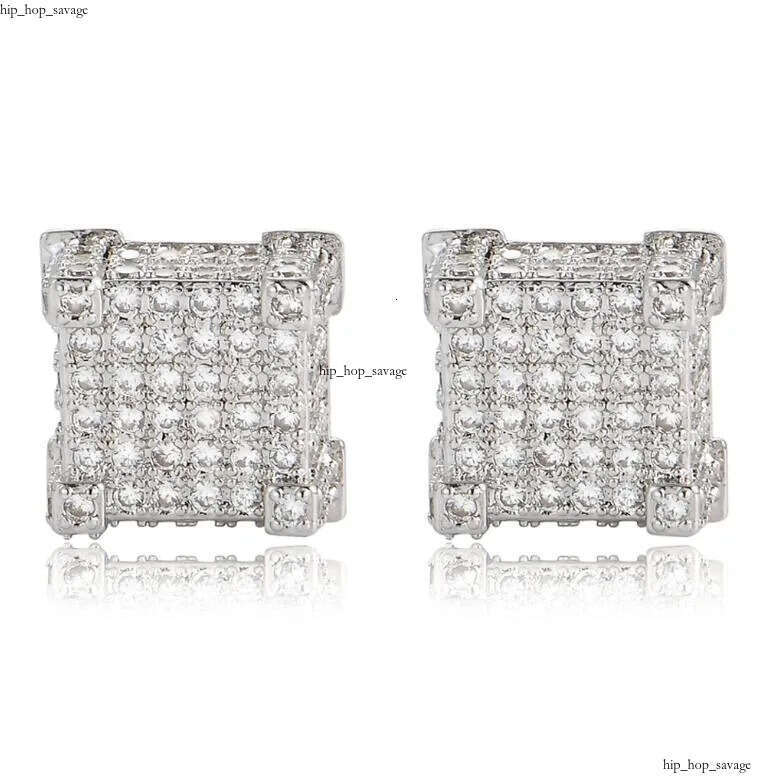 2023 Hip Hop Stud Vintage Jewelry 925 Sterling Silver Gold Fill Pave White 5A Cubic Zircon CZ Diamond Top Sell Party Women Men Earring For Lover Gift 