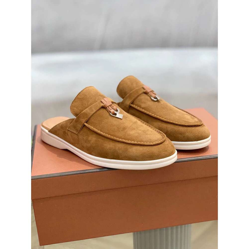 women's sandals loafer summer walk natural genuine leather chamois flats men's casual shoes 35-46