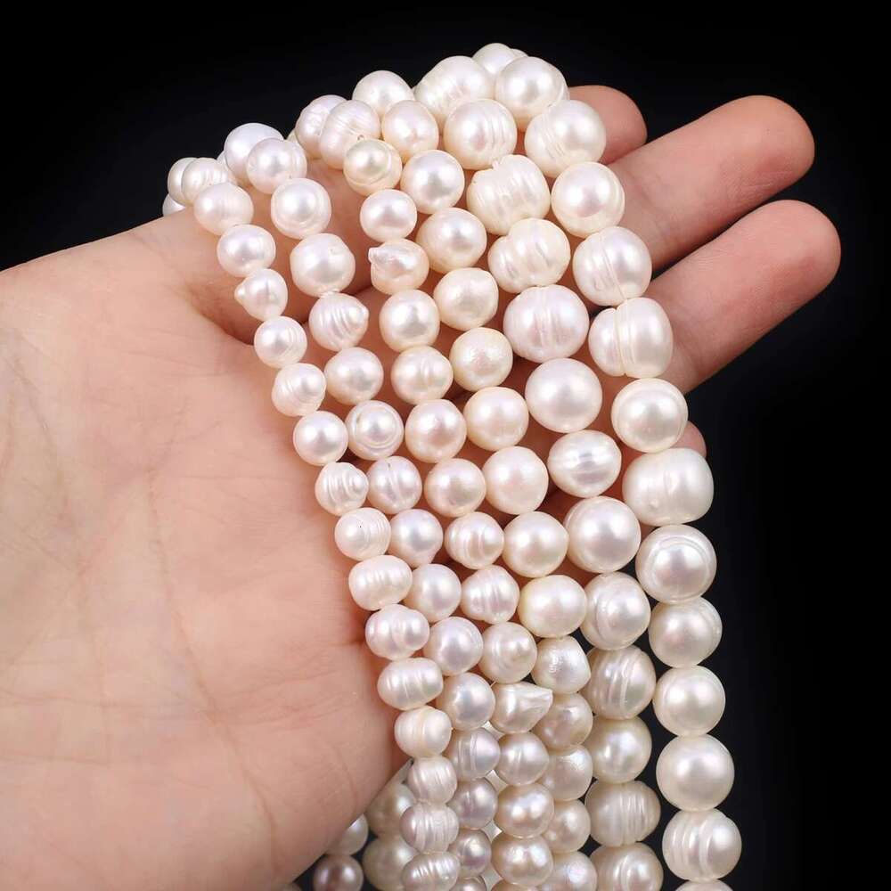 1String A/Aa Natural Freshwater Pearl Near Round Beads Charms For DIY Women Men Necklace Bracelets Jewelry Making Accessories