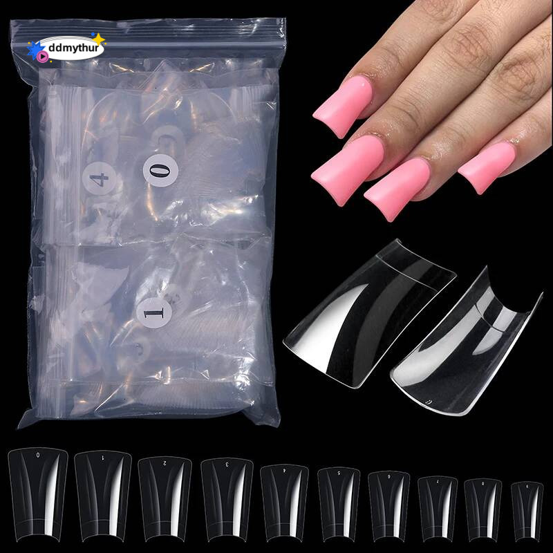 ddmythur Misscheering 500pcs/bag Duck Bill Nail Acrylic False Tips Press On Shaped Fake Nails With Gel DIY Manicure Tools ddmythur