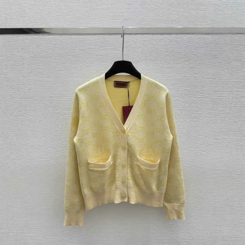 Women's Sweaters designer 25 Spring/Summer New Collection Old Flower Full Print V-neck Long Sleeve Knitted Cardigan Top for Women