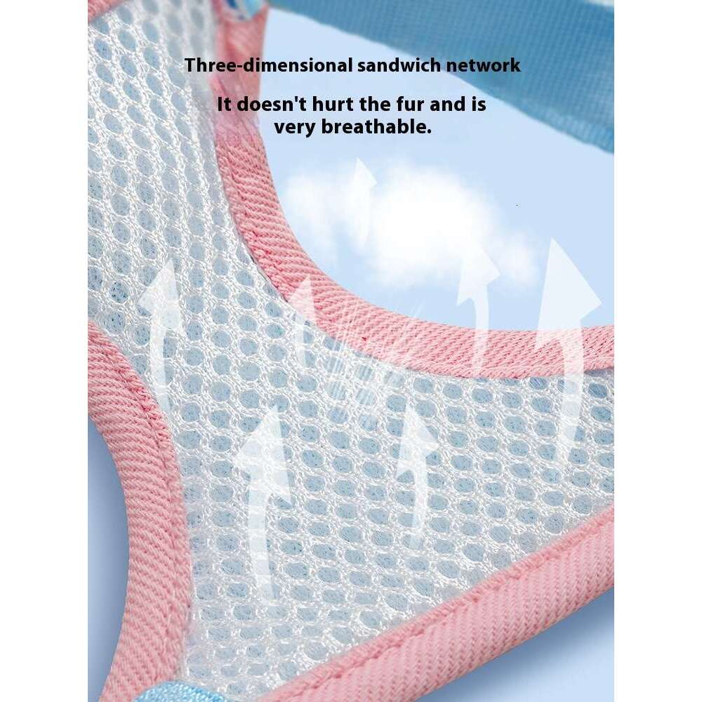 breathable mesh pet rabbit harness comfortable cat walking vest suitable for small dogs bichon teddy pomeranian safe antiescape four season pet chest 