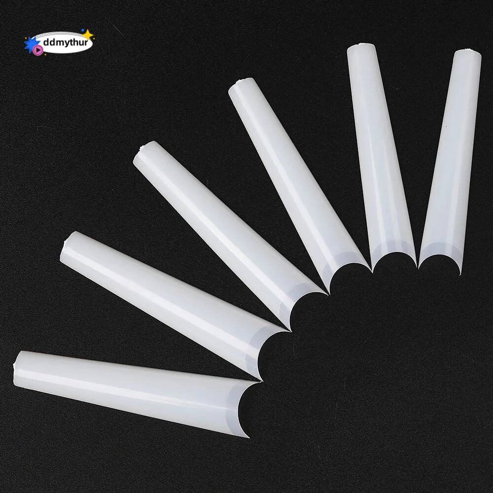 504pcs Extra Long Cowboy Flat Crop Professional Acrylic Art Tips Artificial French Half Cover Fashion Coffin False Nail ddmythur