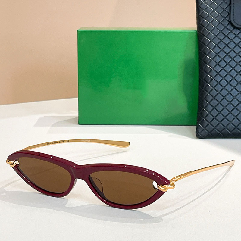 25ss Summer New Designer Classic Cat Eye Frame Fashion Style Unique Metal Knot Legs Outdoor Leisure Travel Beach Sunglasses BV1390