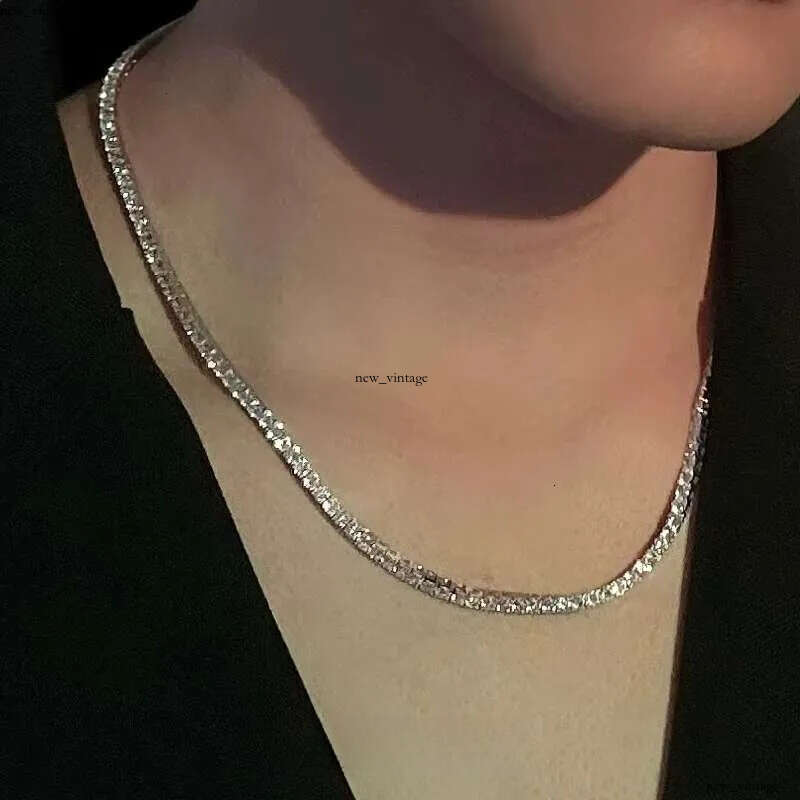 Pass Diamond Tester with GRA 925 Silver Ice Out Necklace Vvs D Color Moissanite Tennis Chain for Men