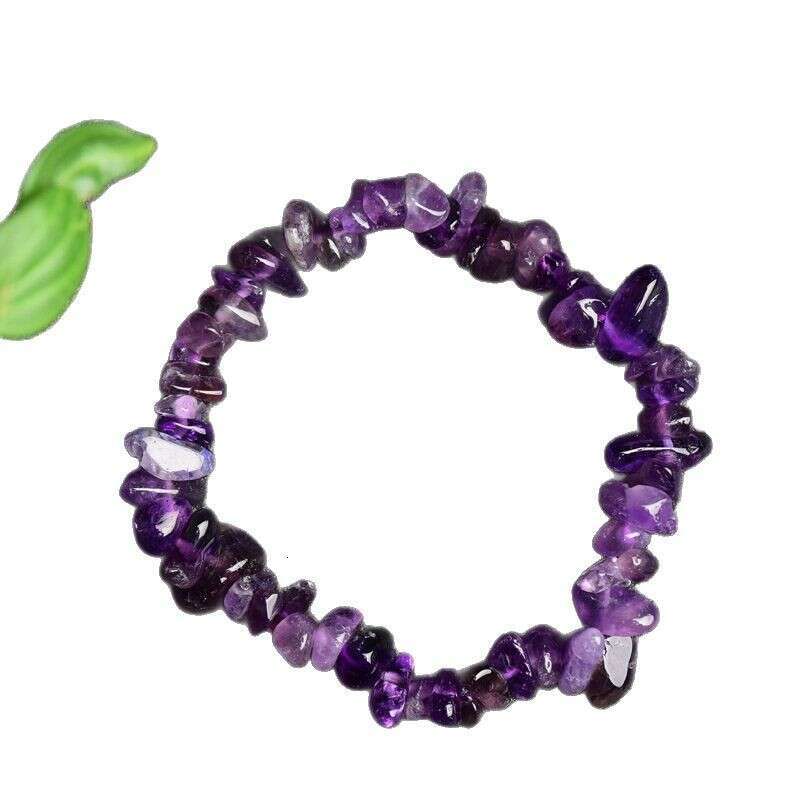 Natural amethyst with multiple colors, irregular crystal crushed stone for women, elastic bracelet