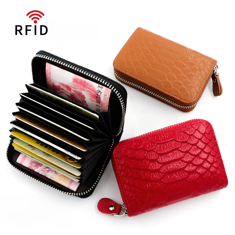 Designer Wallet Snake Skin Pattern Organ Cow Pickup Bag RFID Anti Theft Holder Clip Color Bank Card Change Certificate Package Luxury Wallet Key Pouch