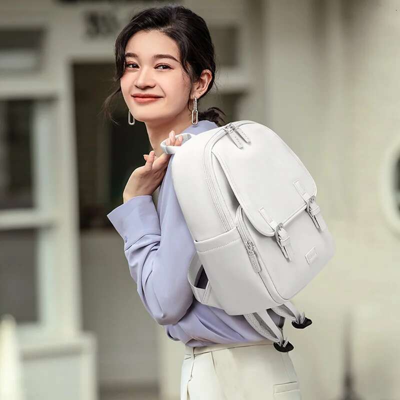 GOLF Leather Vintage Women Small Black Backpacks Multi Pockets White Backpack Purse Waterproof Buckle Ladies Back Bags