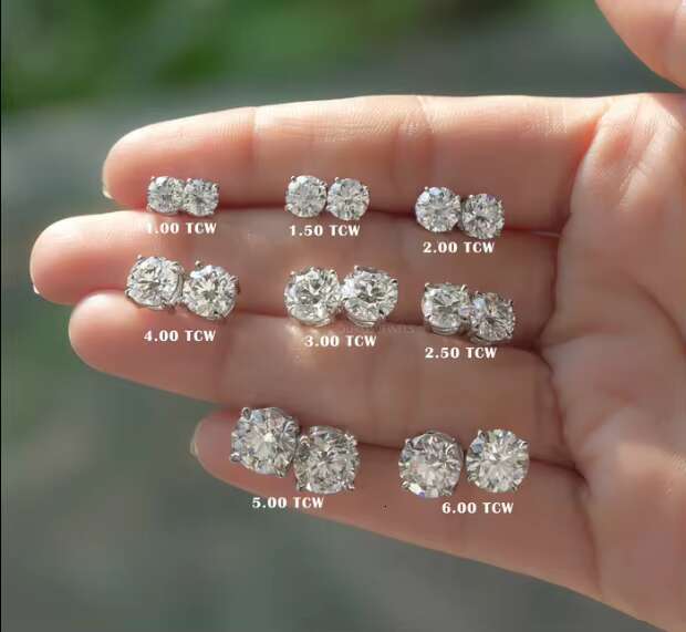 Fine Earring 14K Gold 1CT Lab Diamond Jewelry IGI Certificate Sparkle Luxury Earrings