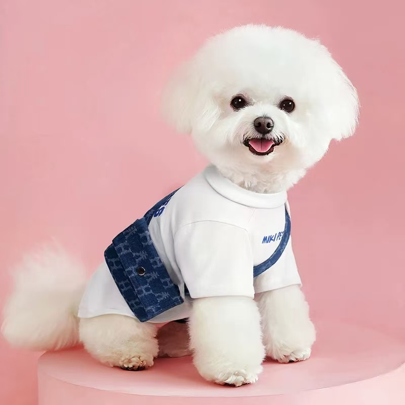 T00104Dog clothes summer thin T-shirt pet Bichon Schnauzer Teddy Maltese small dog summer sweatshirt