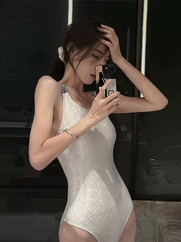 Sports women's one-piece professional racing swimsuit, competitive triangle swimming pool training special quick drying swimsuit