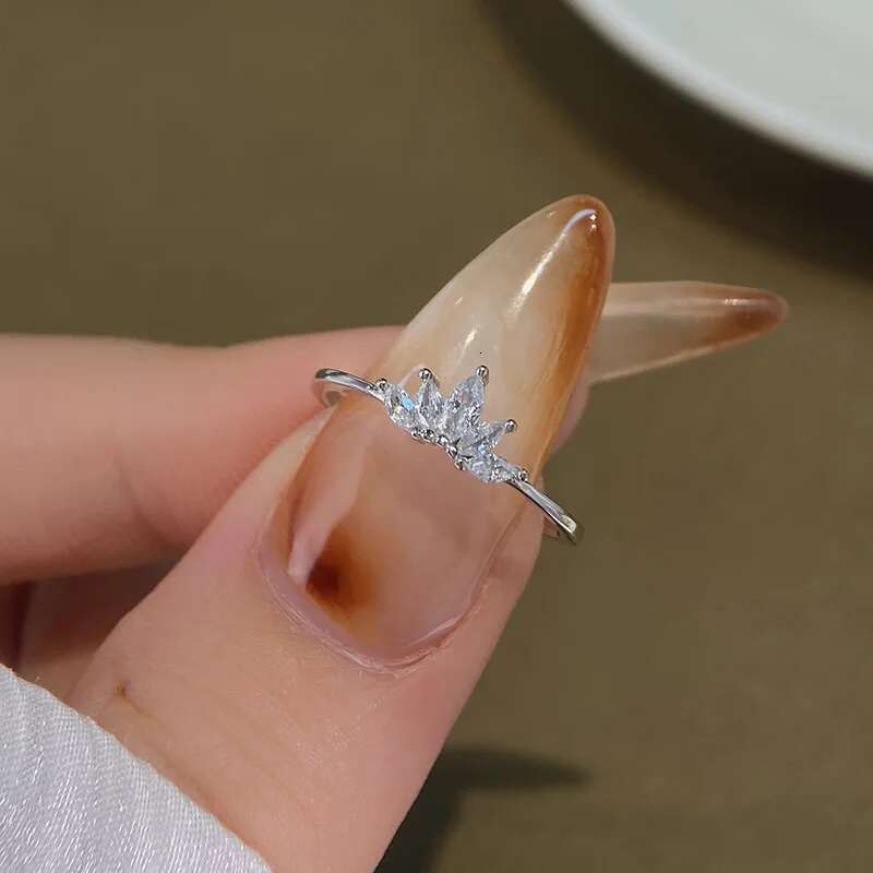 KNB White Zircon Personalized Marquise Crown Ring for women Engagement Real 925 Sterling Silver Luxury High Quality Fine Jewelry