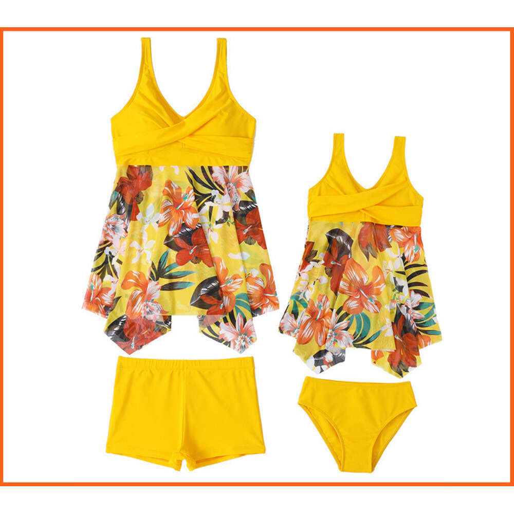 New European American parent-child swimsuits for slimming women, wholesale of hot spring sets, 2025 new style, chic and elegant clothing