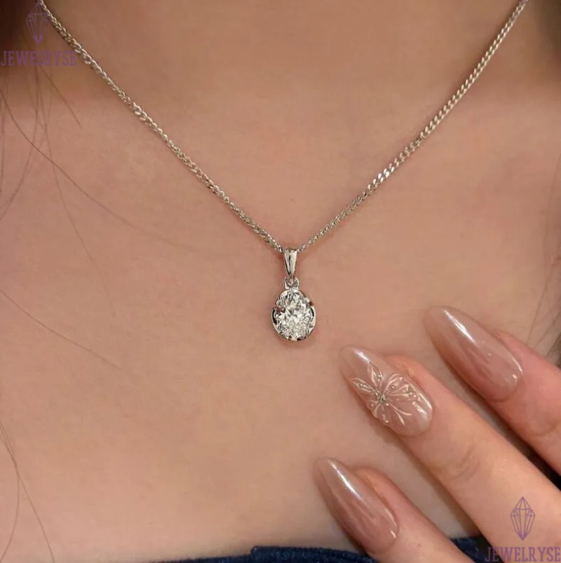 Classical Top Sell Jewelry Heart Pendant Solitaire 100% 925 Sterling Silver White Moissanite Diamond Gemstones Party Women Clavicle Necklace Gift