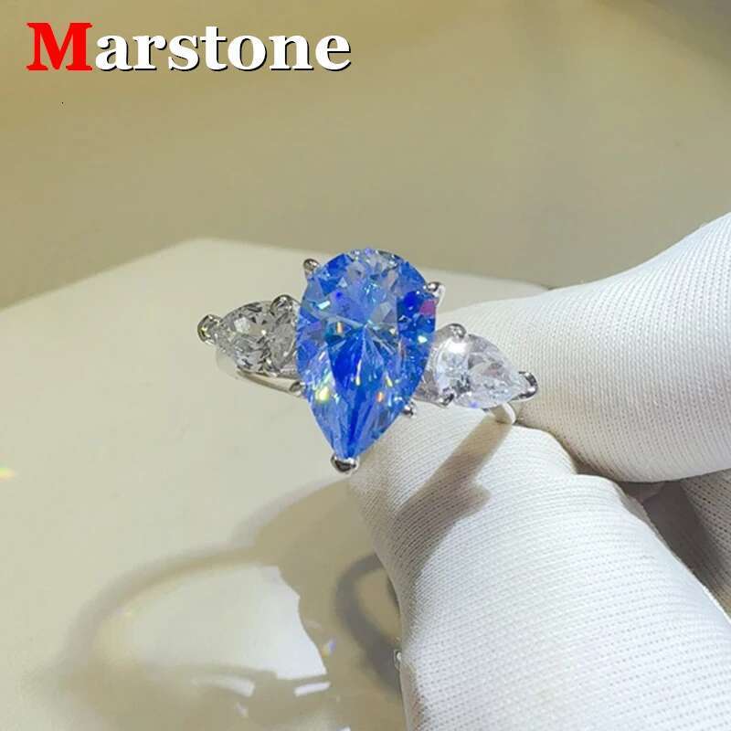 1-3CTMoissanite D Color VVS Diamond Womens Blue Green Yellow Ring S925 Silver Ring Plated White Gold Jewelry Rings for Women
