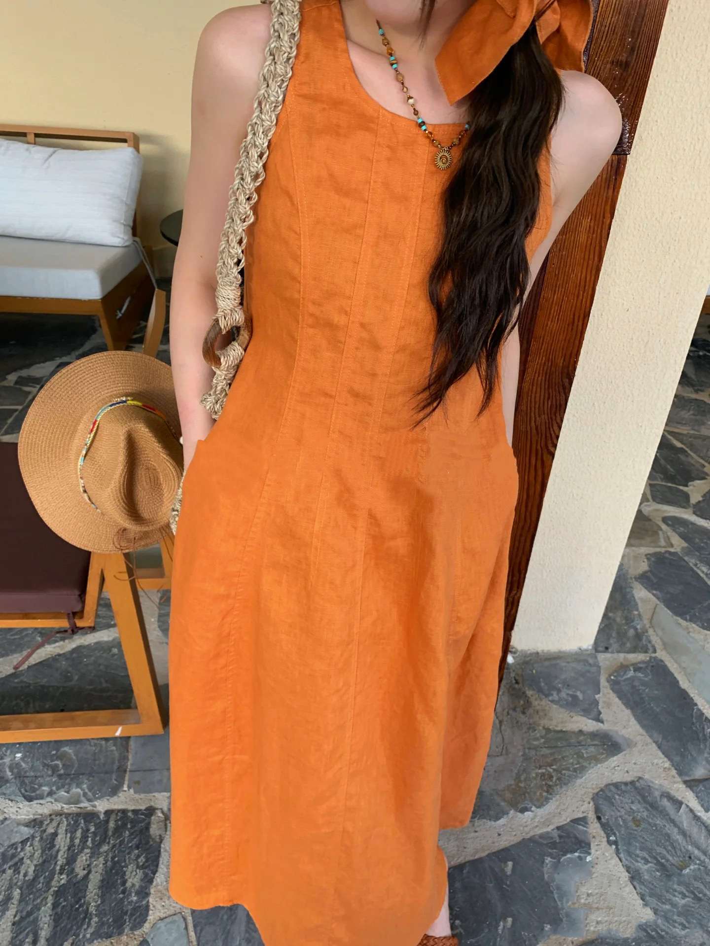 2025 flax dress Fashion Week Show Customized Fashion Tailored clothing womens Fashion Paris.M344