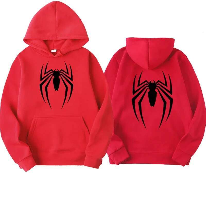 fashion New Street Fashion Spider Print Sweatshirt Fleece Ladies Casual Funny Loose Hoodie spiderman Men's clothing fashion clothing women