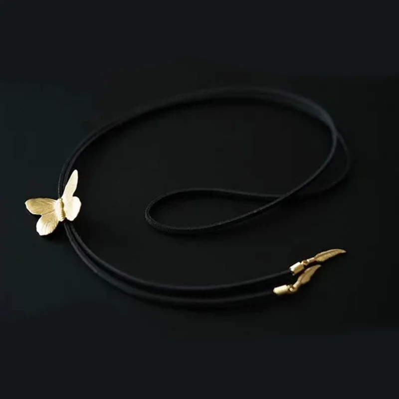 Bolo Tie for Men Western Cowboy Necktie with Alloy Butterfly Buckle Decorations Masquerade Costume Accessories 250430