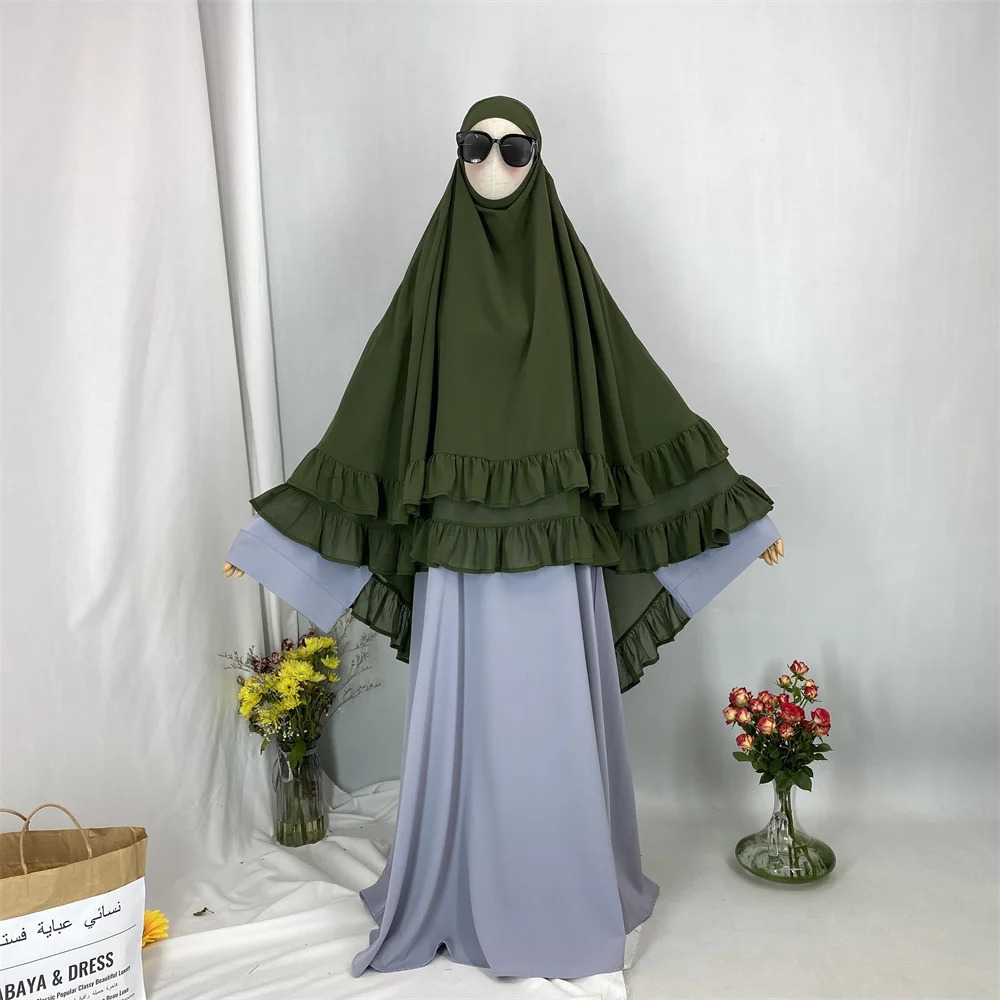 Fashion Long Khimar Plain Chiffon Muslim Women Prayer Scarf Dubai Turkish Hijabs Turban Ramadan Niqab Abaya For Women 250420