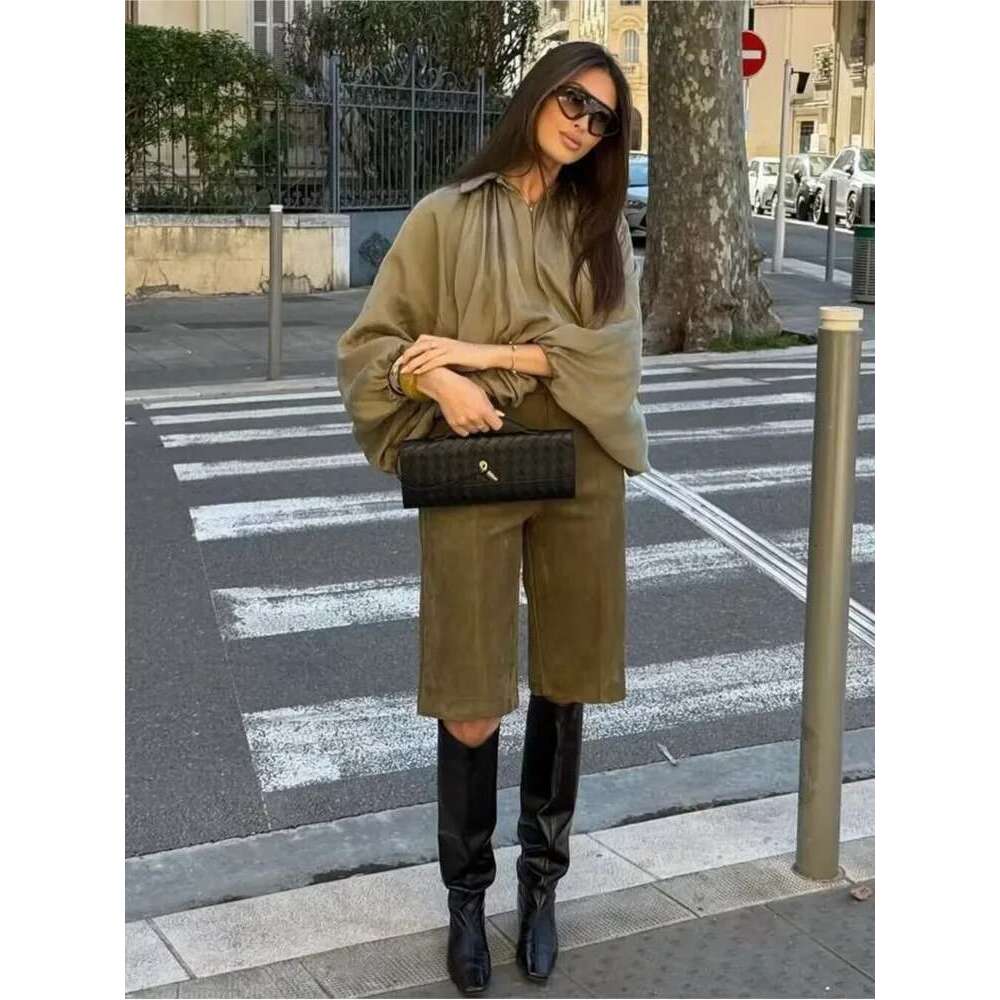 Hipseam Satin Bomber Jacket Women Spring Pleated Zipper Long Sleeve Women's Coat Casual Female Jackets
