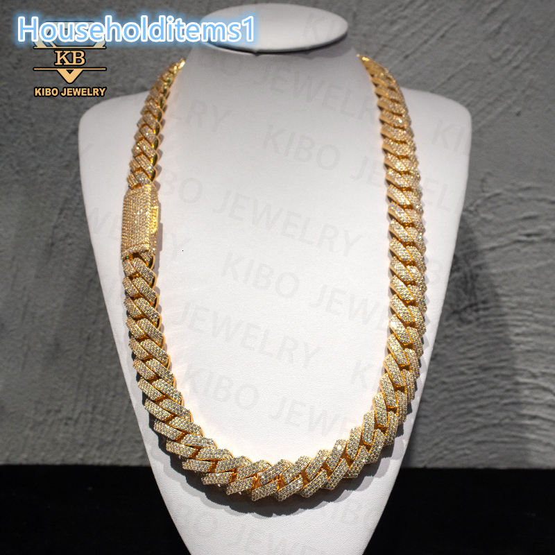 Real Pure 10K 14K Solid Gold Cuban Link Chain for Mens Hip Hop Iced Out Moissanite Cuban Link Necklace Miami Chains