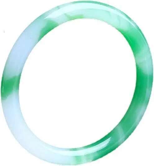 Natural Bracelet For Women,Genuine Ice Species Hotan White Floating, Green Chalcedony Agate Jade Bangle