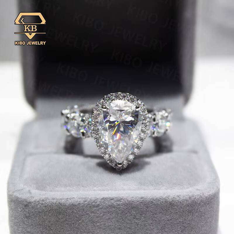 Moissanite Diamond VVS D Color Silver 925 Rings Iced Out Peal Cutting Wedding Engagement Ring High-end Customization Jewelry