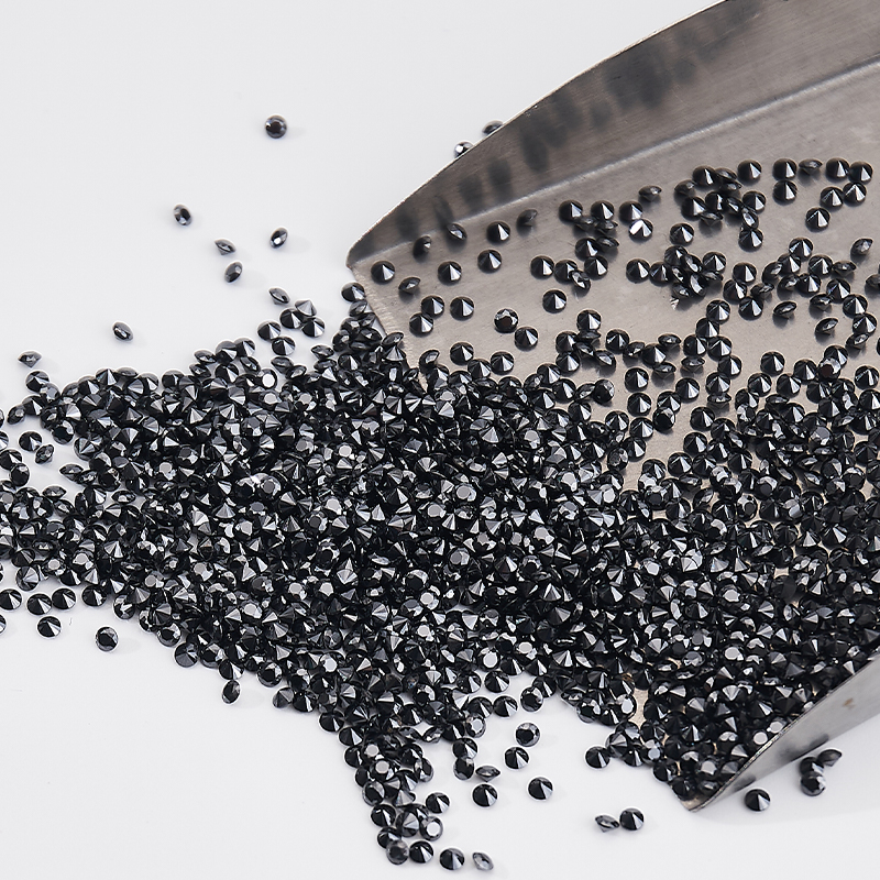 Small Size 0.7-3.0mm Melee Moissanite Stone Black Color VVS Loose Gemstone Moissanite Diamond Manufactured Beads for Jewelry Making