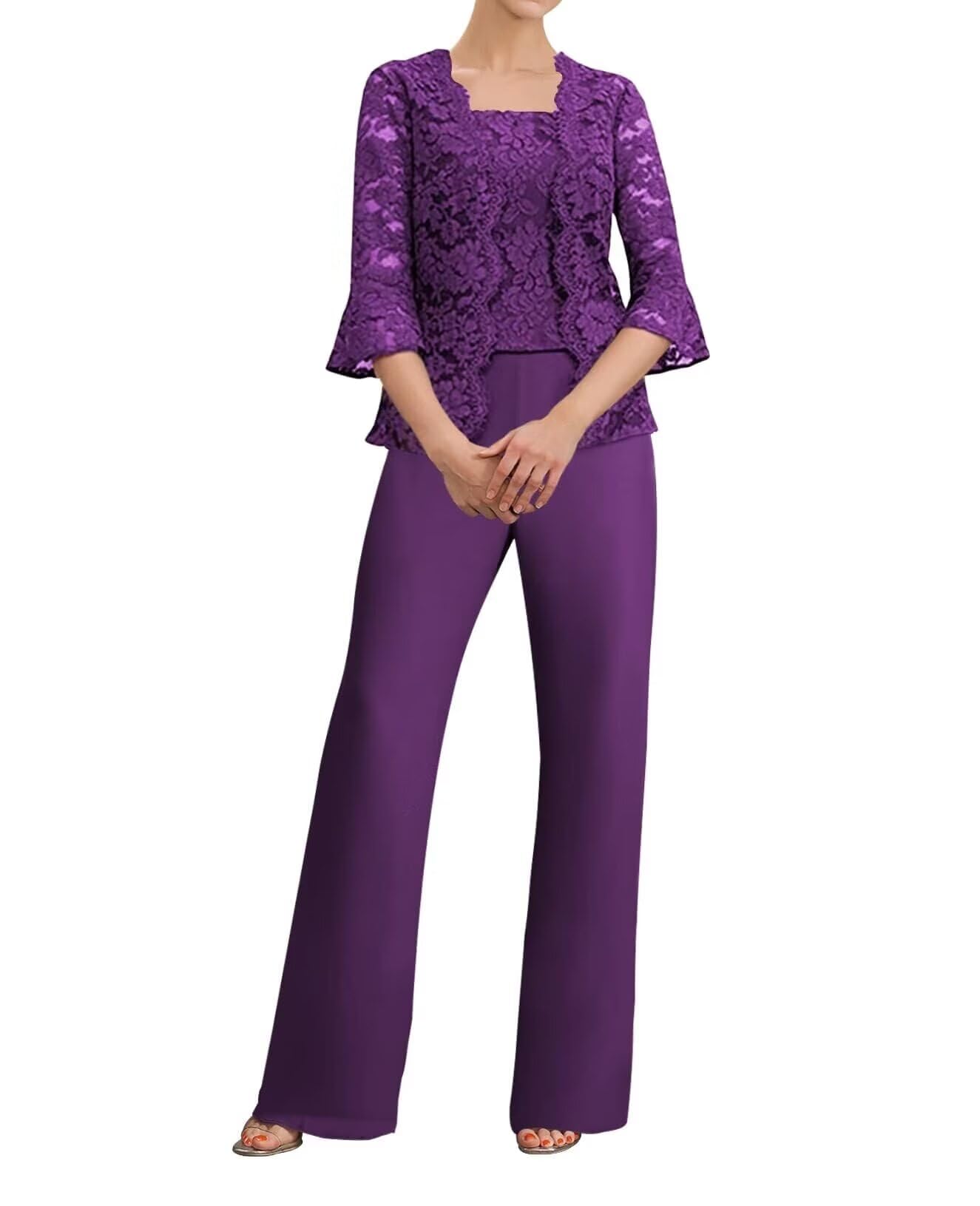 Pantsuits Women's Wedding Jumpsuit 3 Pieces Mother of The Bride Dresses Pant Suits with Jacket for Wedding