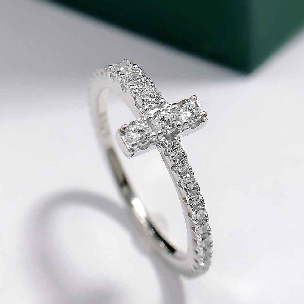 Ins Top Sell Elegant Wedding Rings Sweet Cute Lady Simple Fashion Jewelry Real 100% 925 Sterling Silver Round Stack White Moissanite Diamond Girls Cro