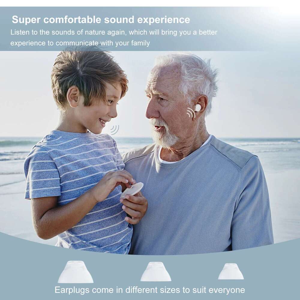 Digital Noise Cancelling In-Ear Aid Rechargeable Batteries with Charging Case Sound Amplifier for Ears Hearing Loss