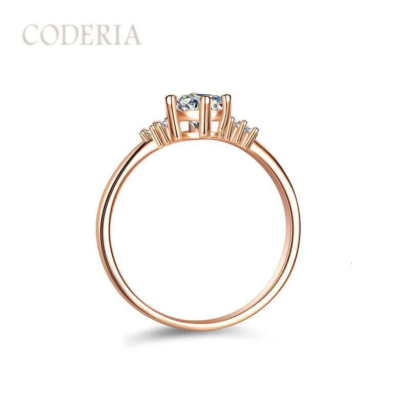 GRA Certified D Color Moissanite 0.5 Carat Rings 925 Sterling Silver Rose Gold Crown Women Moissanite Ring Luxury Jewelry