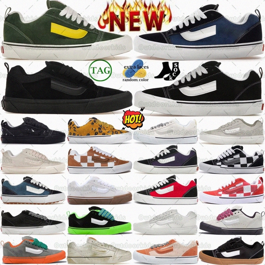 Knu Skool Sneakers shoes sneaker Triple Black Pop Outsole Purple Navy White Pink Glo Mega Check Red Cordura Retro Color Brown Check Grev3Z1#