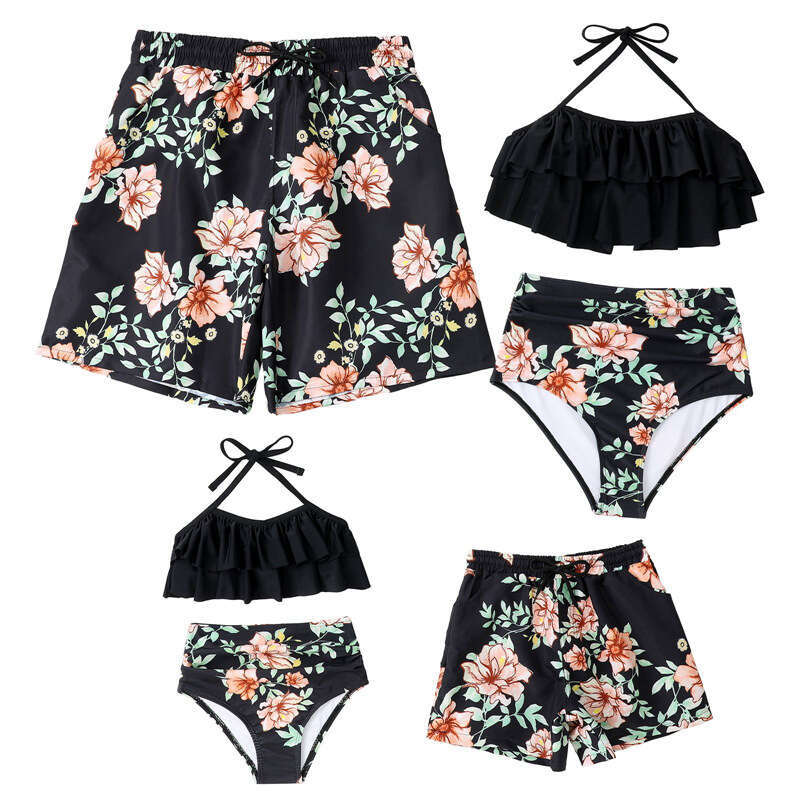 New beach parent-child bikini children's mother and daughter swimsuit 2025 temperament versatile new trendy clothing ins