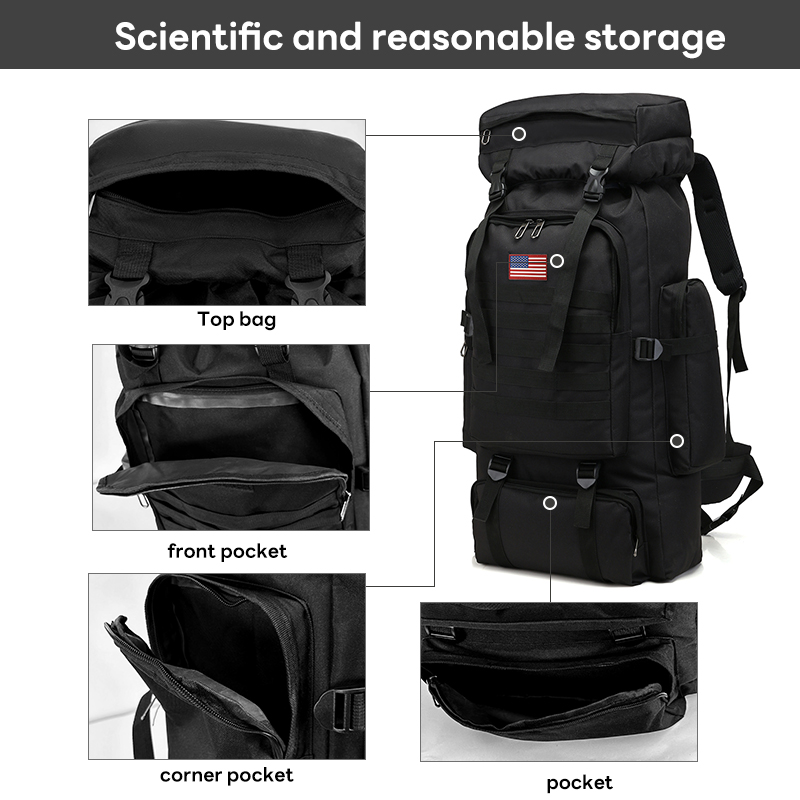 hiking backpack for men 80l camping backpack military rucksack molle 3 days assault pack for climbing 3077
