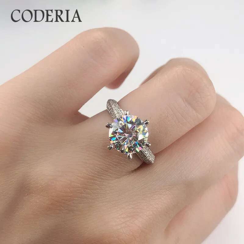 2 CT Diamond Engagement Ring Sterling Silver Certified D Color Moissanite Diamond Weddig Eternit Rings for Women Fine Jewelry