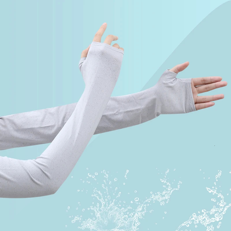 Ice silk sun protection sleeve summer loose thin breathable hand sleeve long arm sleeve driving riding shade ice sleeve cool 250430
