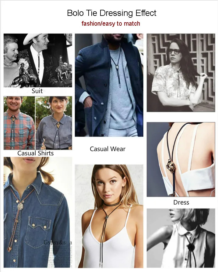 BOLO TIE Necklace Ethnic Style Men Women Bolo Tie Silver Chinese Dragon Necklace Leather Long Necklace Sweater Chain Pendant 250430
