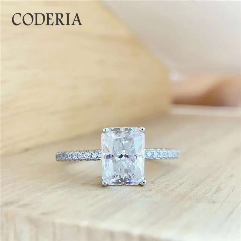 Real Certified Moissanite Wedding Rings With Excellent Cut 2 Carat Clarity VVS1 Brilliant Diamond Engagement Ring Luxury Jewelry