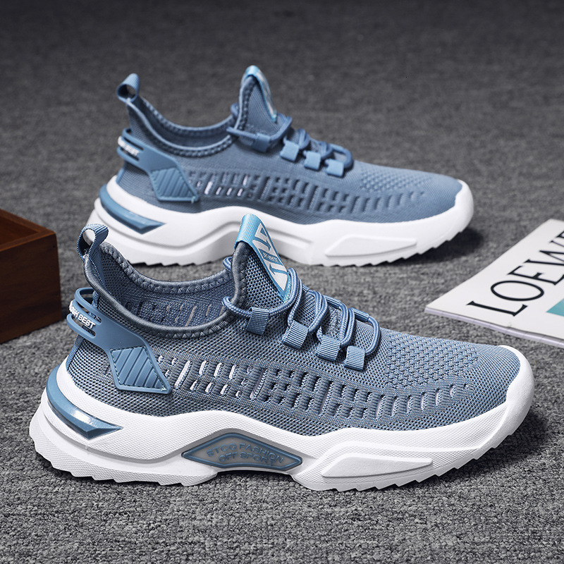 One Step Lazy Flyknit Breathable Casual Men S Trendy Low Top Sneakers Running Shoes Ddmysaturn