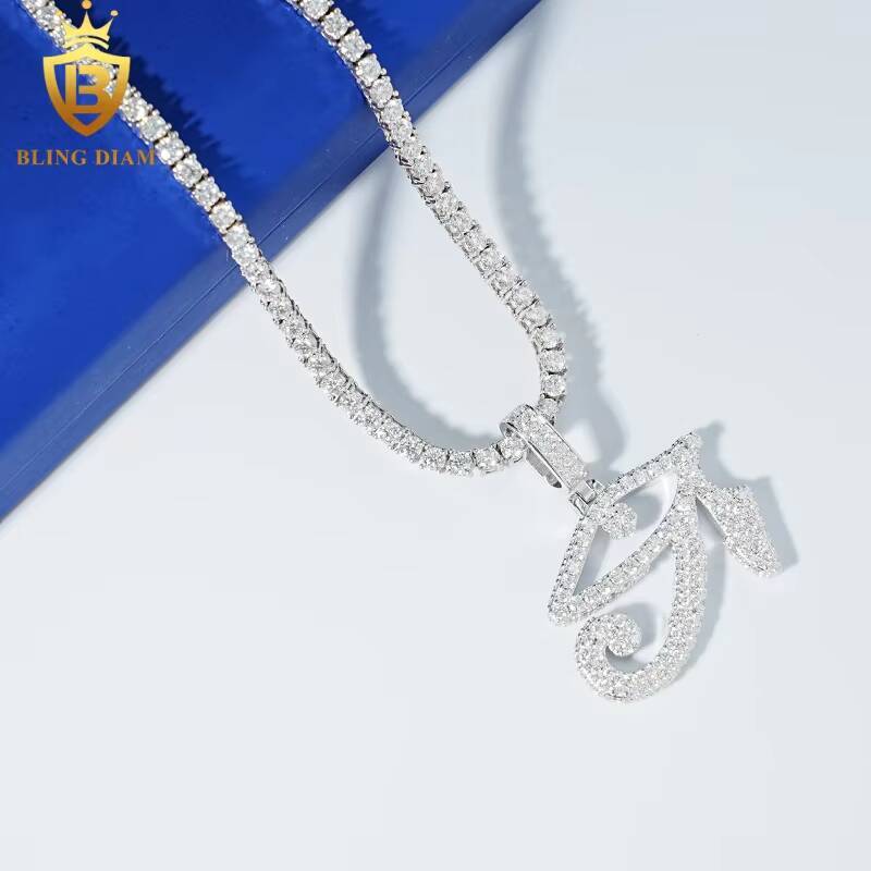 New Preduct Factory Low Price Hip Hop Jewelry 925 Sterling Silver Iced Out VVS Moissanite Eye Pendant Necklace