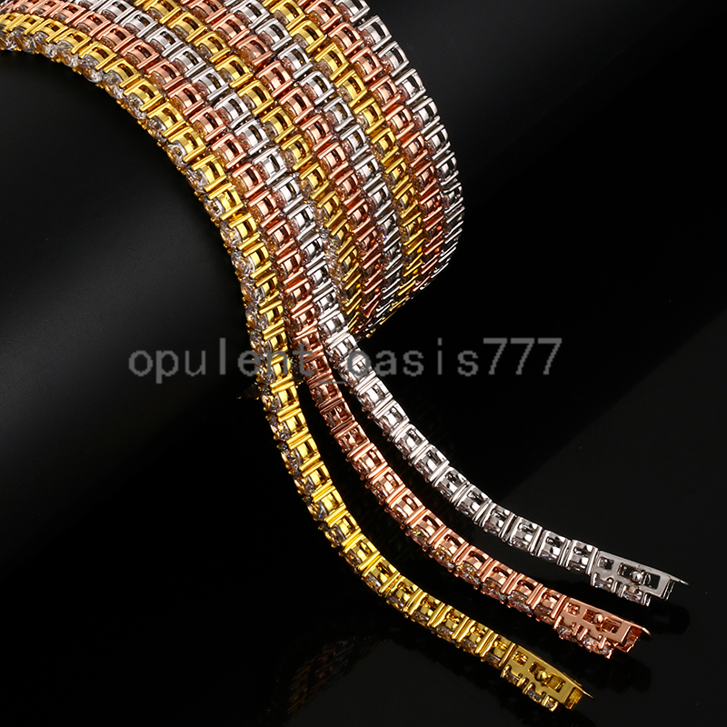 4mm Tennis Chain Hip Hop Custom 925 Sterling Silver Mens moissanite Diamond Iced Out Tennis Chain Necklace moissanite Tennis Chain Necklace