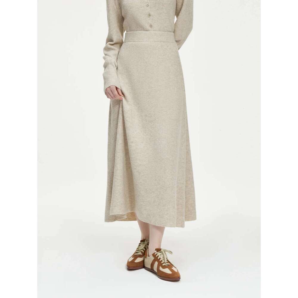 FSLE 5.5% Wool Knitting Chic For Women Autumn Winter 2024 New Design Cardigan Long Skirt Two Pieces Set 24Fs14145+24Fs14146