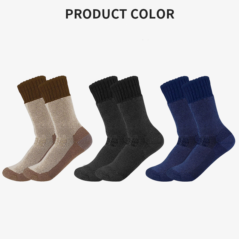 Merino wool mid tube cashmere towel bottom sports outdoor hiking socks, thickened skiing socks