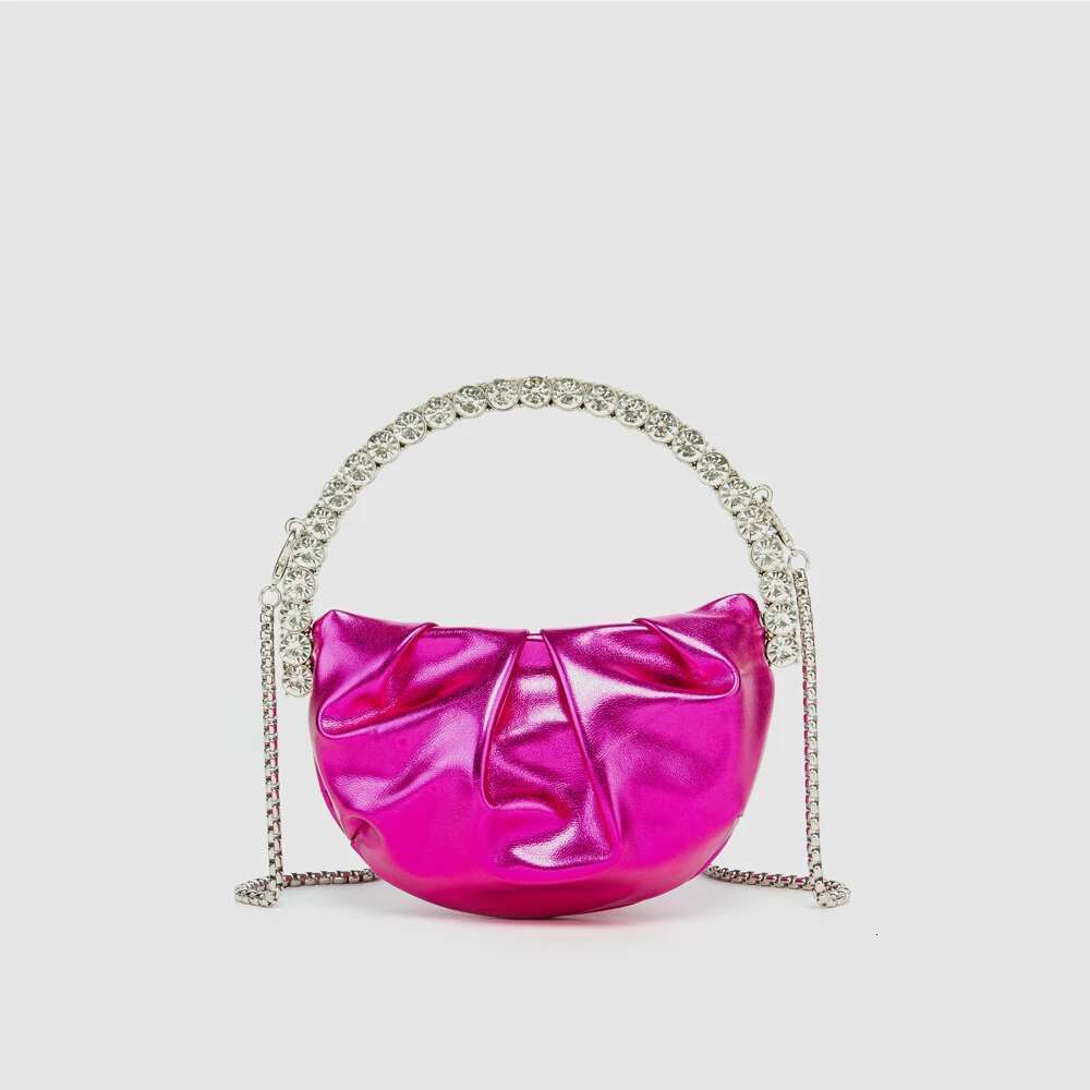 Shiny Crystal Purses And Handbag Designer Rhinestones Clutch For Women Handle Bag Leather Shoulder Bag Purse