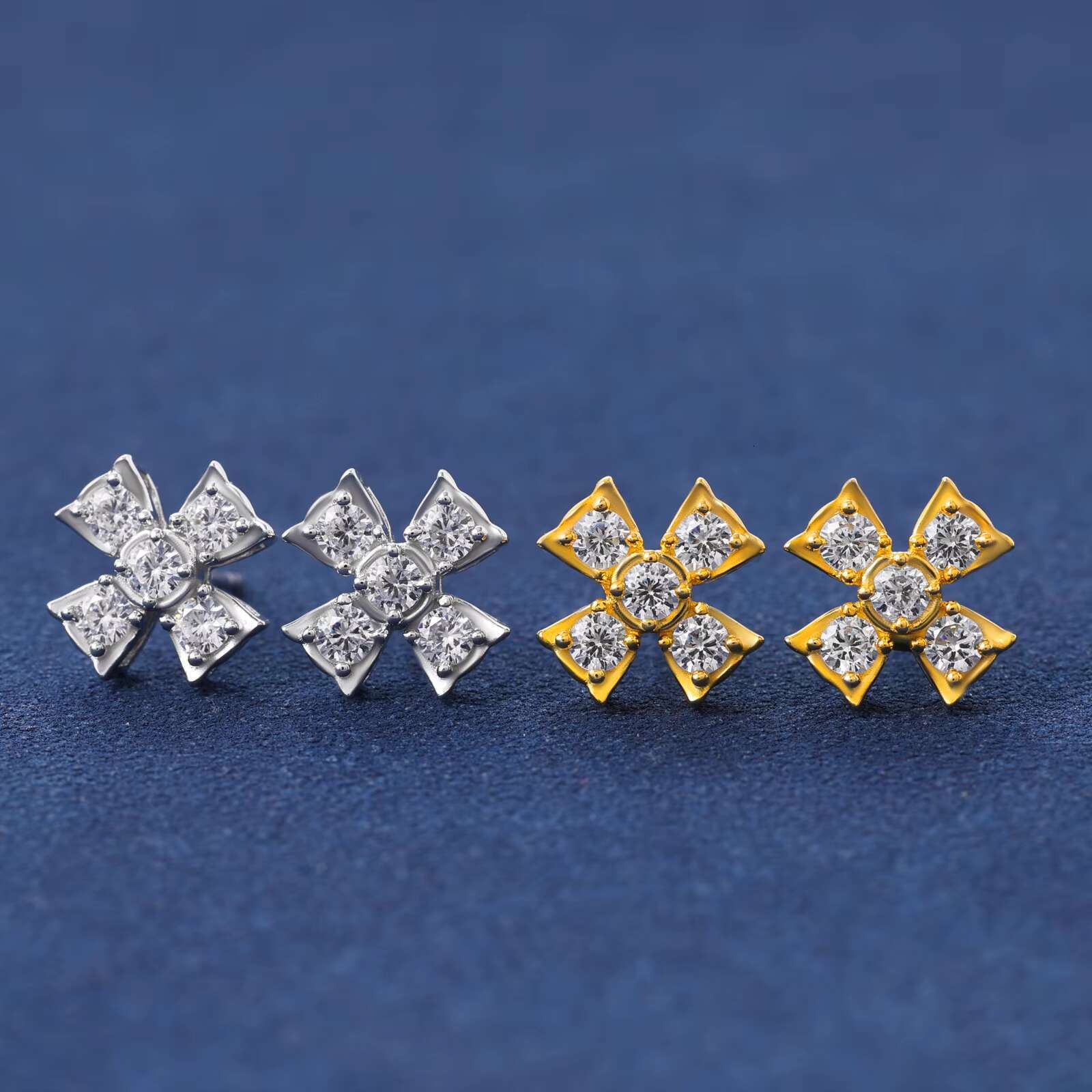 Classic Religious 925 Sterling Silver VVS Moissanite Cross Stud Earrings Wedding Anniversaries Parties Geometric