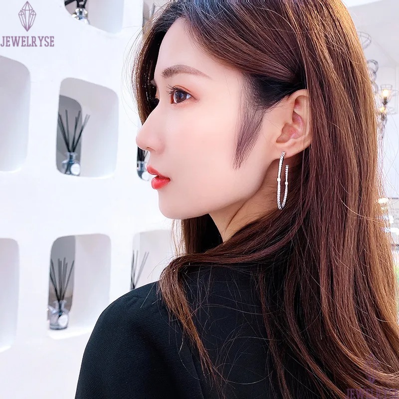 Choucong Handmade Clip Earrings Luxury Jewelry 925 Sterling Silver White Sapphire CZ Diamond Zircon Party Women Wedding Large Earbobs For Lover Gift